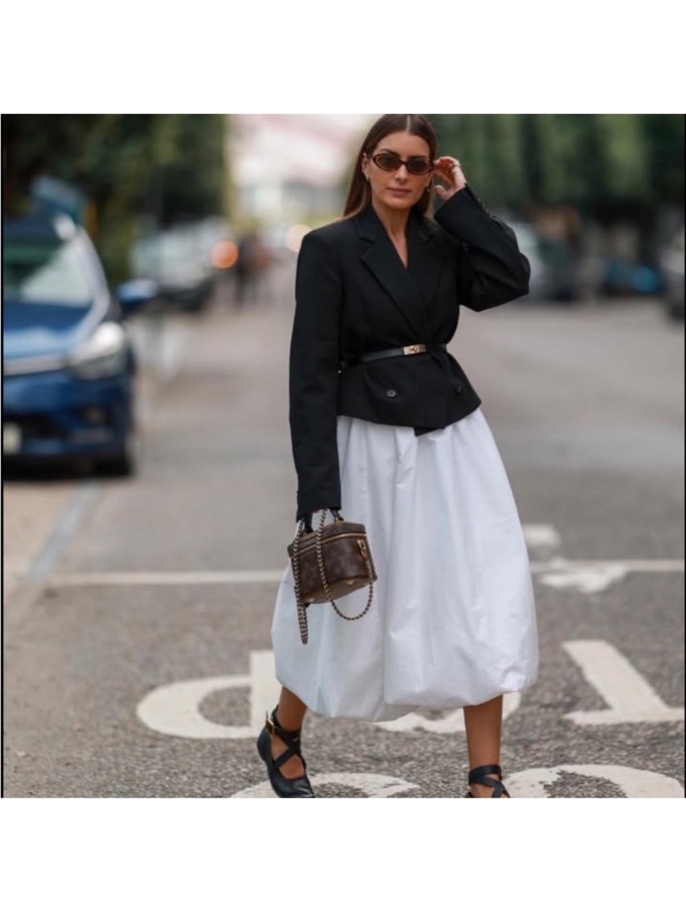 Zara White Balloon Midi Skirt Sz Small